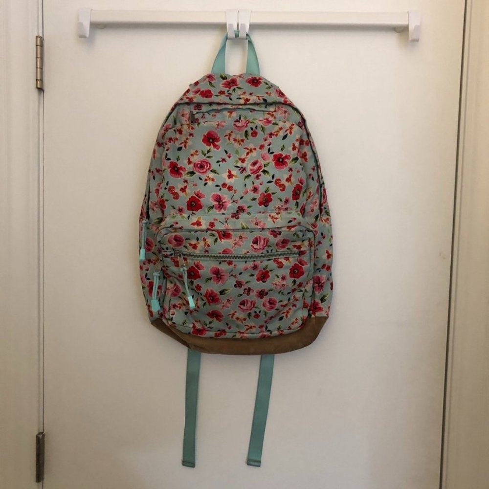 Pastel Blue Floral Backpack